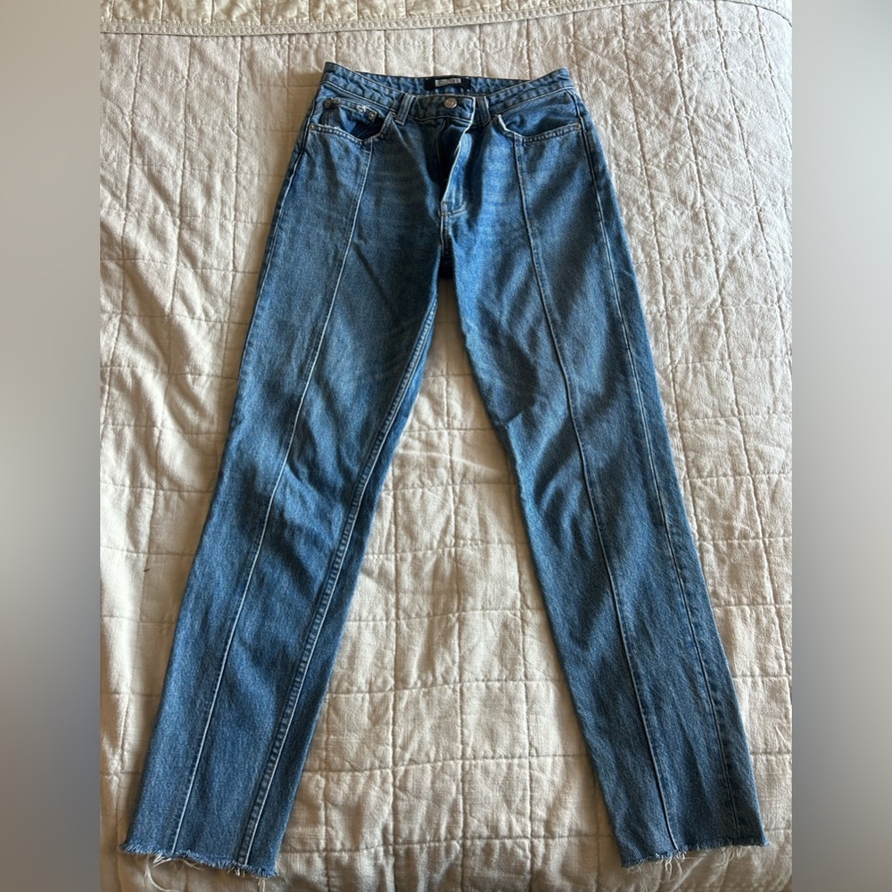 Reformation seamed jeans